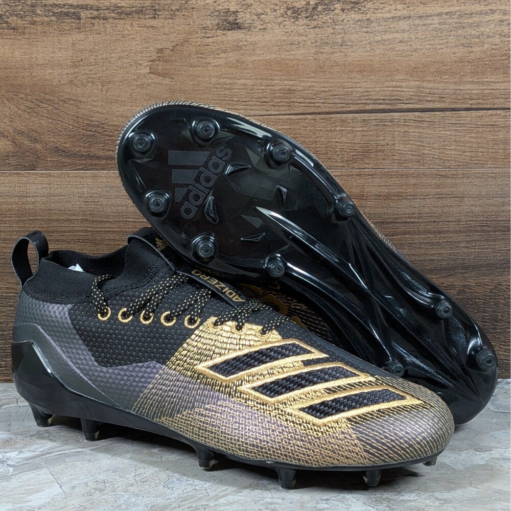 Adidas Adizero 8.0 Men's 9.5 Black Gold Metallic Purple Football Cleats D97650
